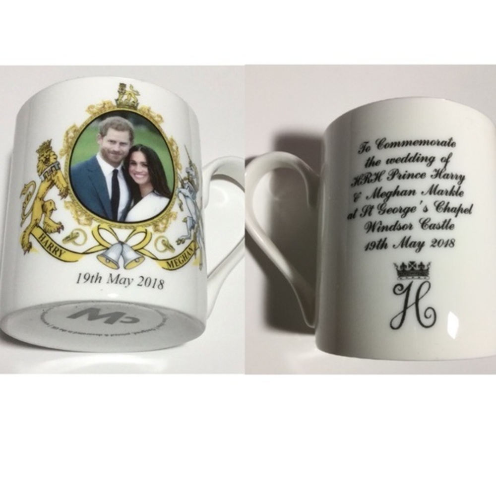 NEW Set of 4 Harry & Megan Bone China Mugs White